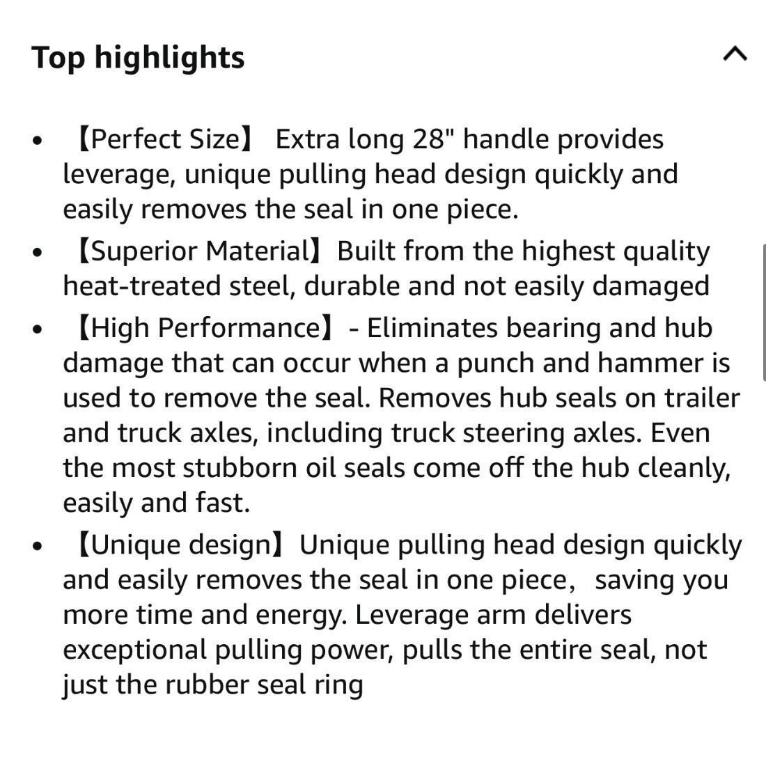 Truck Steering Axle Hub Oil Seal Tool Gasket Puller Remover Long