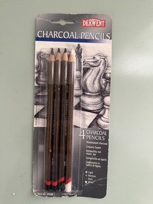 Derwent Charcoal Pencils 4 Pack New Old Stock