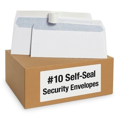 100 - Pack #10 Security Envelopes Self Seal Envelopes 4-1/8'' x 9-1/2''