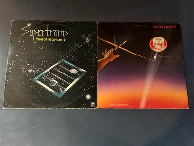SUPERTRAMP 2 LP LOT ~ CRIME OF THE CENTURY/FAMOUS LAST WORDS - Vinyl Records G+