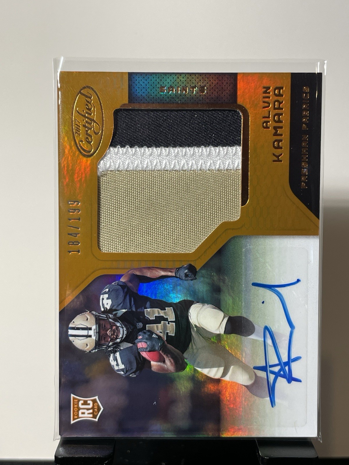 2017 Panini Certified Alvin Kamara Freshman Fabric Orange RPA /199 3 Color Patch