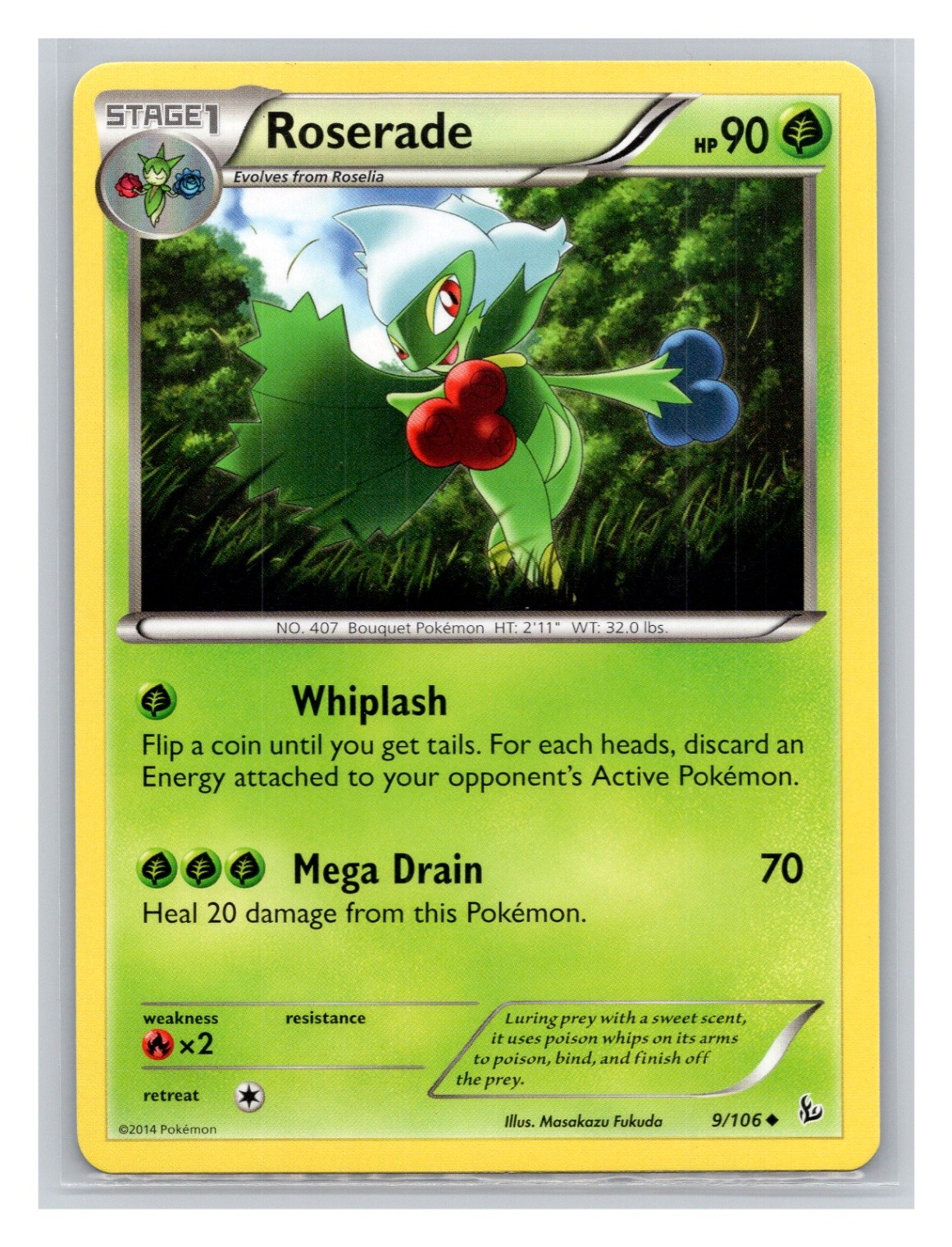 Pokémon TCG Roserade 9/106 XY - Flashfire Normal LP