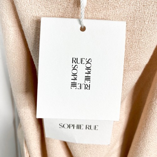 Sophie Rue NWT Margo Tie Waist Dress Size Small Linen Blend Tan Pink - Picture 3 of 5
