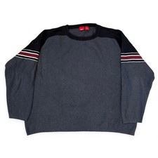 Vintage Mossimo Grey Striped Knit Sweatshirt Mens Size XXL Skater Grunge 90s Y2K