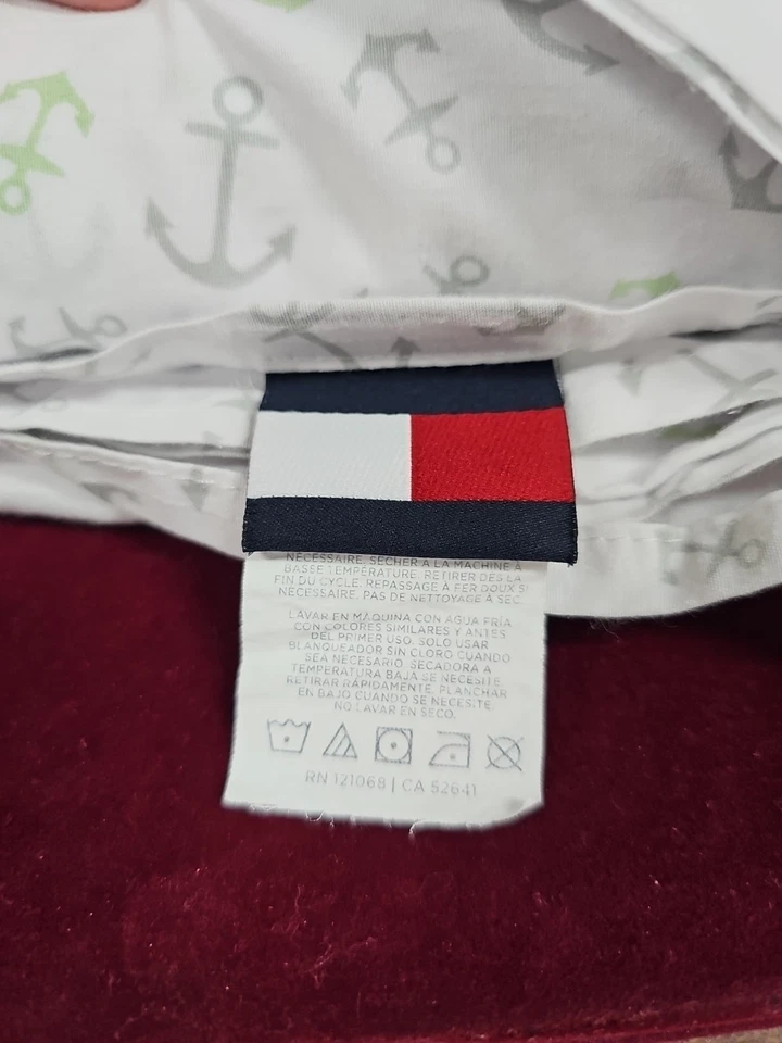 Conjunto de 4 lençóis Tommy Hilfiger tamanho Cal-King branco com padrão âncora - Imagem 3 de 4