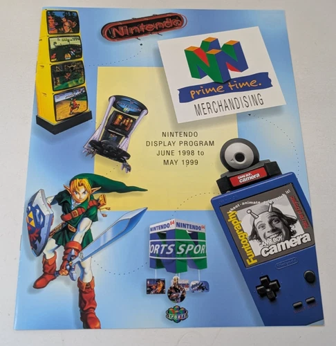 Nintendo 64 N64 Merchandising Store Display Catalog Employee Zelda Gameboy VTG