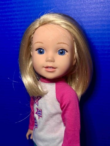 American Girl 14" CAMILLE Wellie Wishers Doll, Blonde Hair, Blue Eyes, EX!