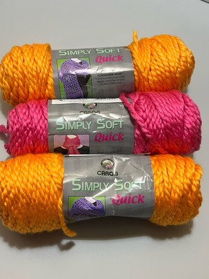 Caron Simply Soft  Quick Yarn 3oz Each 85gr. 100% Acrylic Two Colors Set of 3