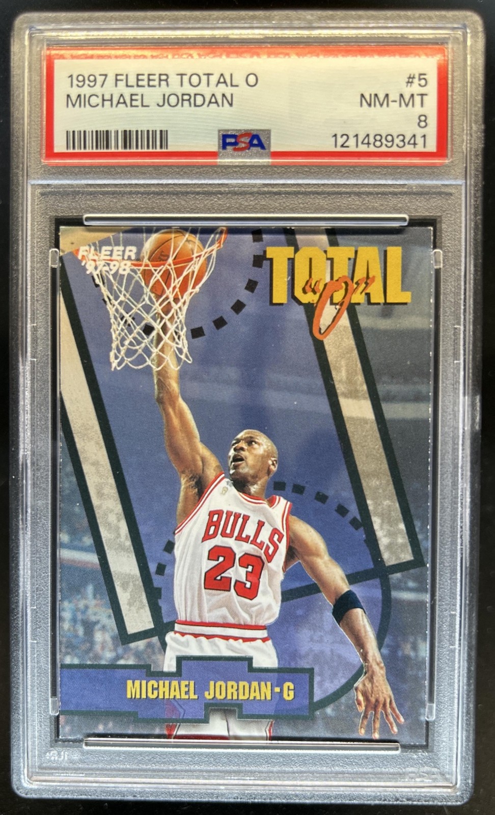 1997-98 Fleer Michael Jordan Total #5 TO Bulls PSA 8