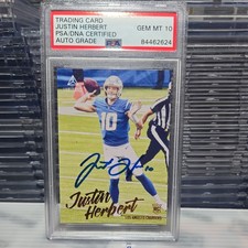 Justin Herbert Signed/Autographed Panini Luminance Rookie Card #203 PSA/DNA. rookie card picture