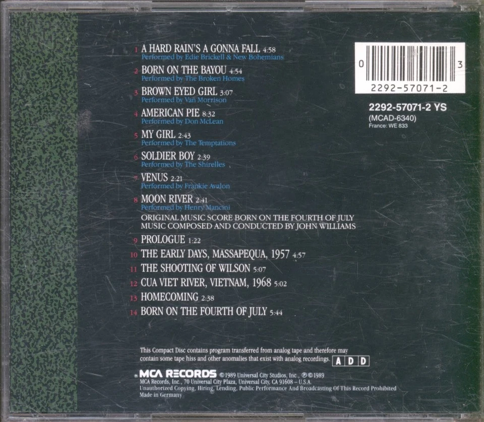 John Williams (Soundtracks) Born On the Fourth of July - Motion Picture - Image 2 of 3