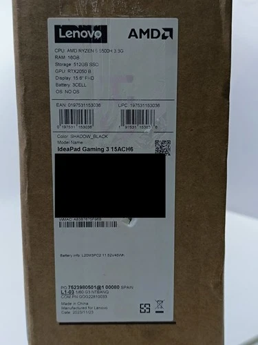 Lenovo IdeaPad Gaming 3-15ACH6 Ryzen 5 RTX 2050 16GB 512GB_3,13_6