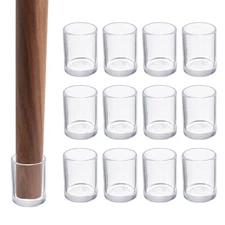 12 Pcs Chair Leg Protectors, 5/9 Inch Round PVC Chair Leg Caps, Clear