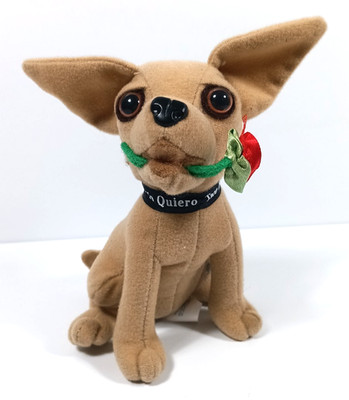 Applause Taco Bell Yo Quiero Chihuahua Dog with Rose Plush 7'' Tall Dog No Sound