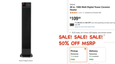 SALE! SALE! 50%  Pelonis 30" 1500W Tower Space Heater NEW**