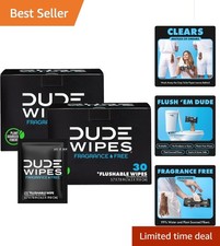 2 Pack Unscented Flushable Wipes - 60 Count - Aloe  Vitamin E Travel Essential