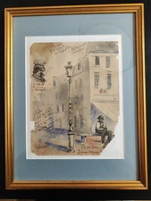 Authentique Dessin Aquarelle de Jean Louis FORAIN - Montmartre