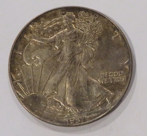 1987 Walking Lady Liberty Eagle 1 OZ Fine Silver Dollar Coin .999 Ounce America