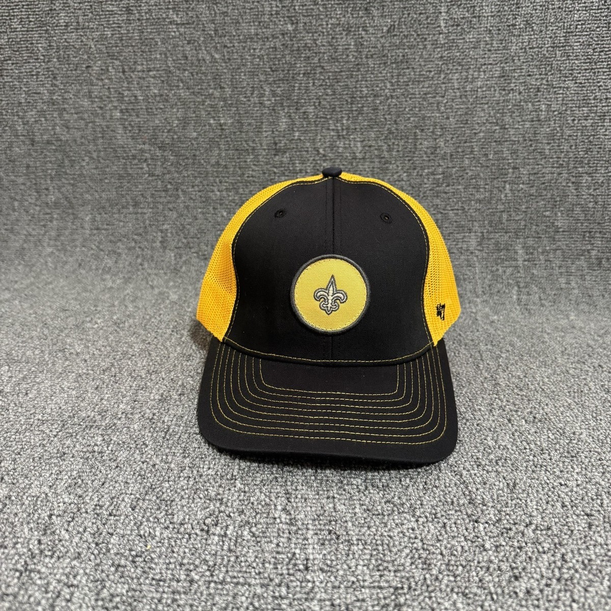 '47 Brand New Orleans Saints Trucker Snapback Black Gold Hat Adjustable