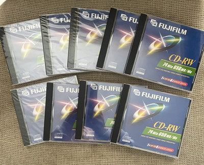 Lot of 9 Fujifilm CD-RW 74 Min 650 MB/Mo Compact Disc Rewritable - NEW SEALED