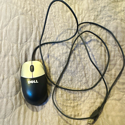 Dell Wired USB Optical Mouse 800 DPI 3-Button Scroll Wheel Black/Silver 0C8649