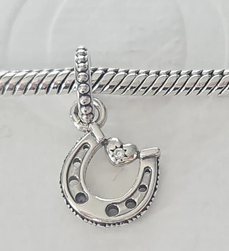 Genuine Stamped Pandora Charm - Silver Good Luck Horseshoe Dangle S925 ALE