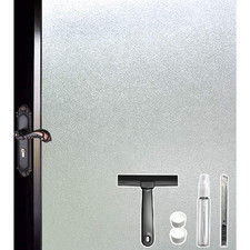 DUOFIRE Frosted Window Privacy Film Non-Adhesive UV Blocking Static Cling 29.5"x