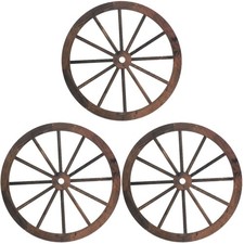 Ruota carrozza western 3 pezzi decorazione parete vintage rustico esterno