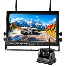 10" Wireless DVR Monitor Solar Magnet Battery Backup Camera For Caravan Pick up