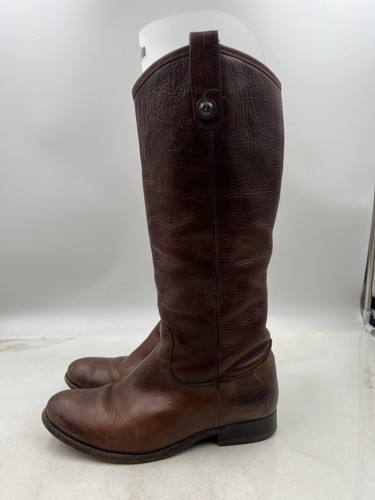 Frye Campus Boots Womens Size 8.5 Brown Leather Tall Pull On Riding Western - Picture 2 of 11