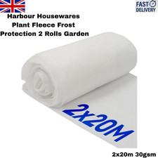 Harbour Housewares Plant Fleece 2x20m 30gsm Frost Protection 2 Rolls Garden