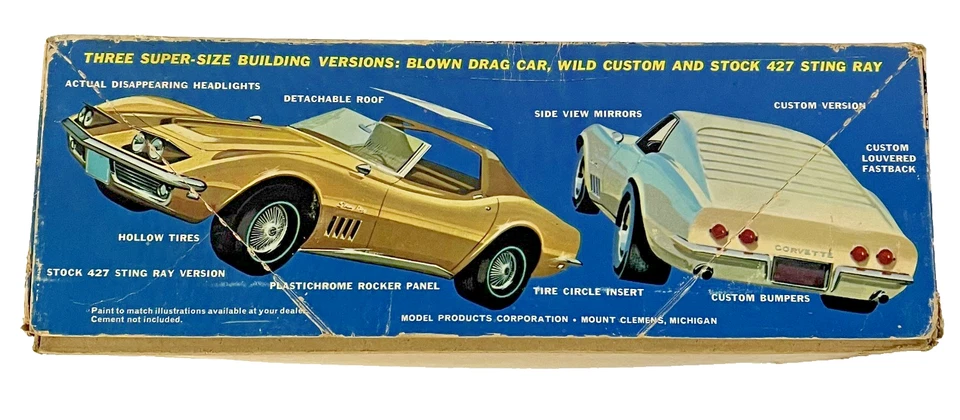 Vintage MPC 1969  Chevy Corvette 1:20 Scale Plastic Model Car Kit - Image 2 of 4