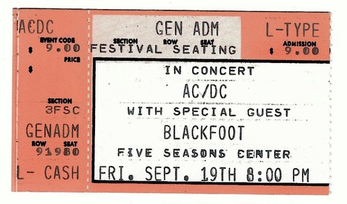 AC/DC & Blackfoot 9/19/80 Cedar Rapids IA Five Seasons Center Rare ...