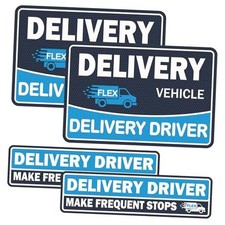 4 Pack Heavy Duty Flex Delivery Driver Car Magnets, Reflective Caution