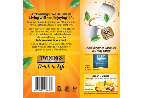 Twinings Earl Bustine di Tè Nero Grigio, Agrumi Bergamotto, 100ct - Foto 3 di 6