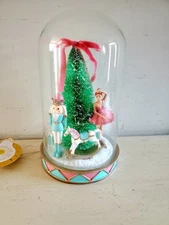 BELLA LUX Christmas Shabby Pinkmas Pastel LED Nutcracker Ballet Cloche VIRAL HTF