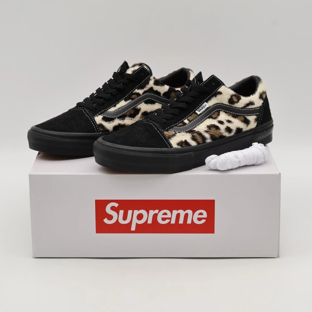 Supreme x Vans Skate Old Skool Leopard Pack - Black for sale | eBay