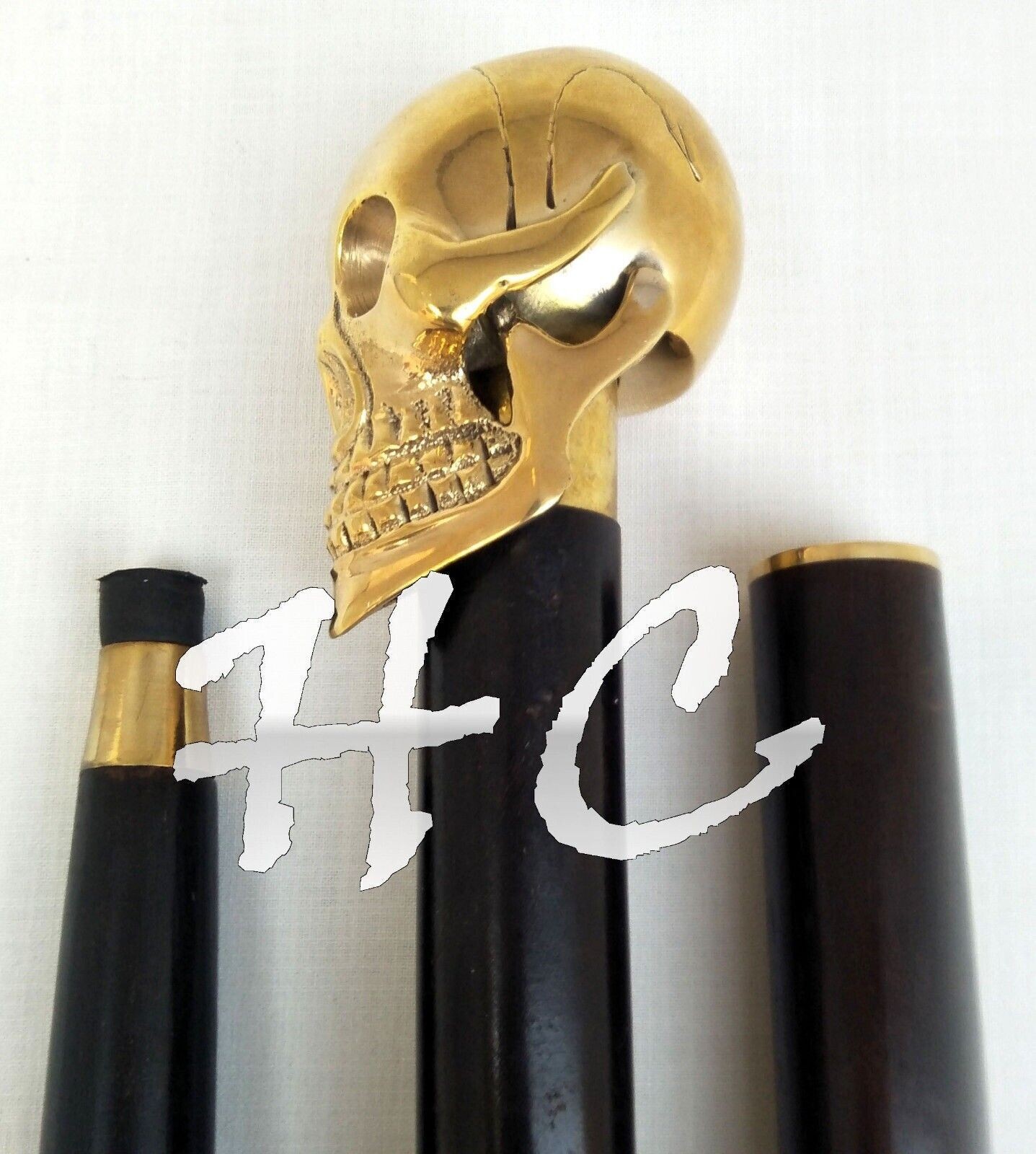 Unique Knob Skull Head Solid Brass Walking Stick … - image 4