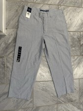 NWT Nautica Mens Clipper Stripped Relaxed Fit 100 Cotton Pants Size 38Wx30L
