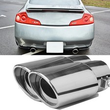 For Infiniti G35 G37 Chrome Exhaust Tip Pipe Muffler Stainless Steel 2pcs