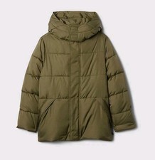 Kids Gap ColdControl Puffer Jacket Coat Long Sleeve Boys L Olive Green New