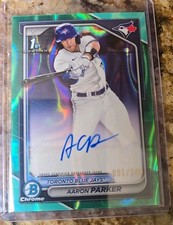 2024 Bowman Draft Aaron Parker Chrome Auto Aqua Lava Refractor 40/199