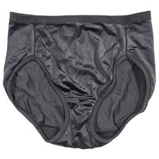 Vanity Fair Body Fresh 1313 7 Black Nylon High Rise Brief Panty Satin READ