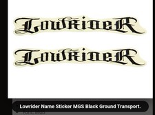 2 ORIGINAL LOWRIDER NAME STICKERS BLACK N TAN...