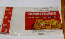 vintage 1970s DOWNYFLAKE Waffles bag OLD FOOD PACKAGING breakfast cereal pancake