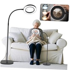 10X 30X Floor Magnifying Glass with Light and Stand, 72 LED Floor Magnifying