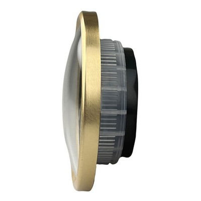 Elegante Basteluhr mit Goldrahmen 90 mm und integriertem Fahrenheit Thermometer