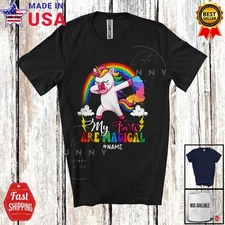Custom Name My Farts Are Magical; Humorous Dabbing Unicorn Rainbow; Family Shirt