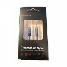 IRAGO Nylon Braided 3.5mm AUX Cable Universal Auxiliary Audio Blue Black