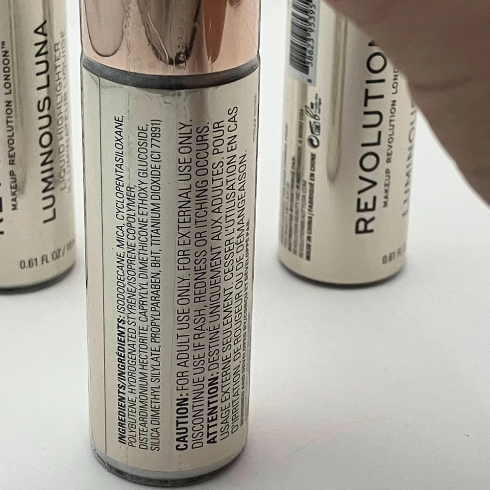 Makeup Revolution Liquid Highlighter Luminous Luna 0.61 FL OZ 18 ml Pack Of 3 - Image 4 of 4